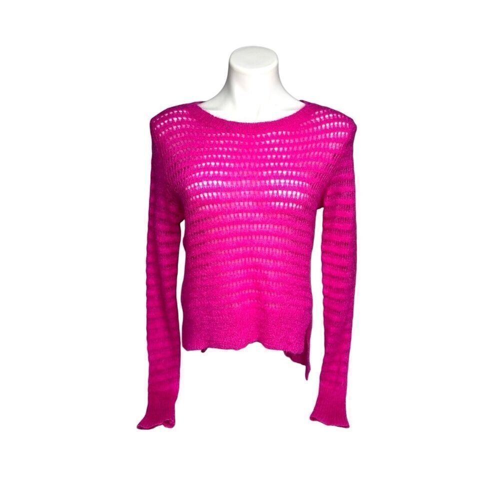 Rebecca Taylor hot pink mohair alpaca blend sweater size M
